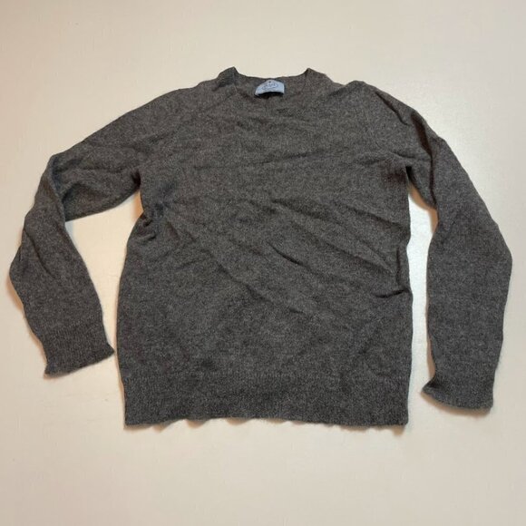 Prada Sweater 100% Alpaca Grey Luxury Classic Minimalist Pull Over Winter Cozy - Picture 1 of 6
